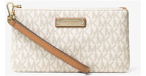 michael kors logo clutch|Michael Kors wristlet outlet.